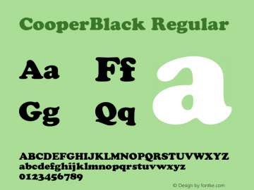 CooperBlack Regular 001.000 Font Sample