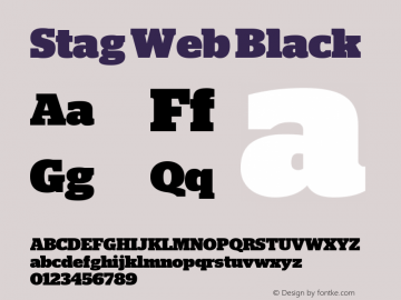 Stag Web Black Version 2.1 2011 Font Sample