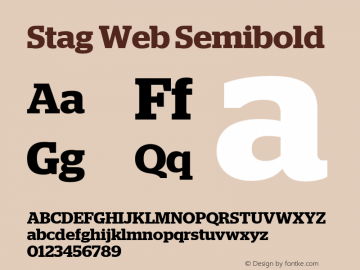 Stag Web Semibold Version 2.1 2011 Font Sample