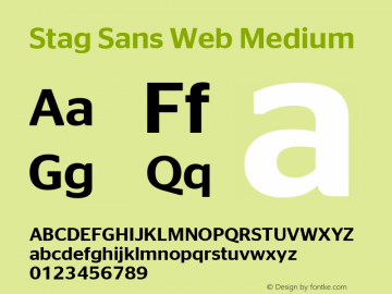Stag Sans Web Medium Version 1.1 2007 Font Sample