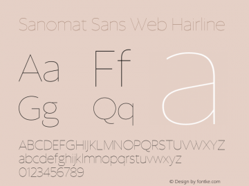 Sanomat Sans Web Hairline Version 1.1 2015图片样张