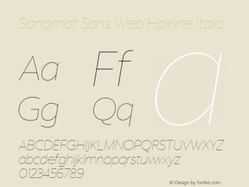 Sanomat Sans Web Hairline Italic Version 1.1 2015图片样张