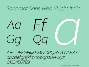 Sanomat Sans Web XLight Italic Version 1.1 2015图片样张