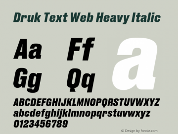Druk Text Web Heavy Italic Version 1.1 2015图片样张