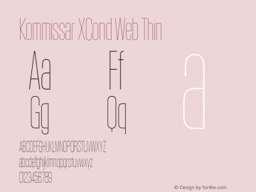 Kommissar XCond Web Thin Version 1.1 2011 Font Sample