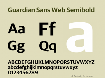 Guardian Sans Web Semibold Version 001.002 2009图片样张