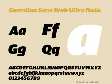 Guardian Sans Web Ultra Italic Version 001.002 2009图片样张