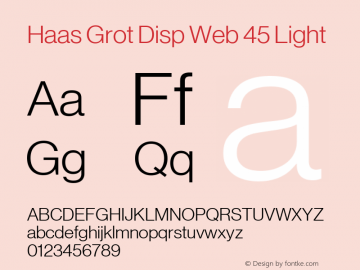 Haas Grot Disp Web 45 Light Version 001.000 2011图片样张